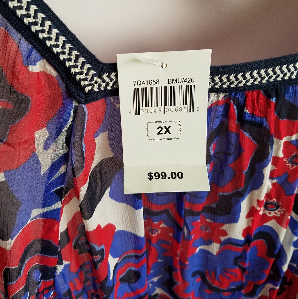 Lucky Brand graphic print sheer blouse - Picture 7 of 7